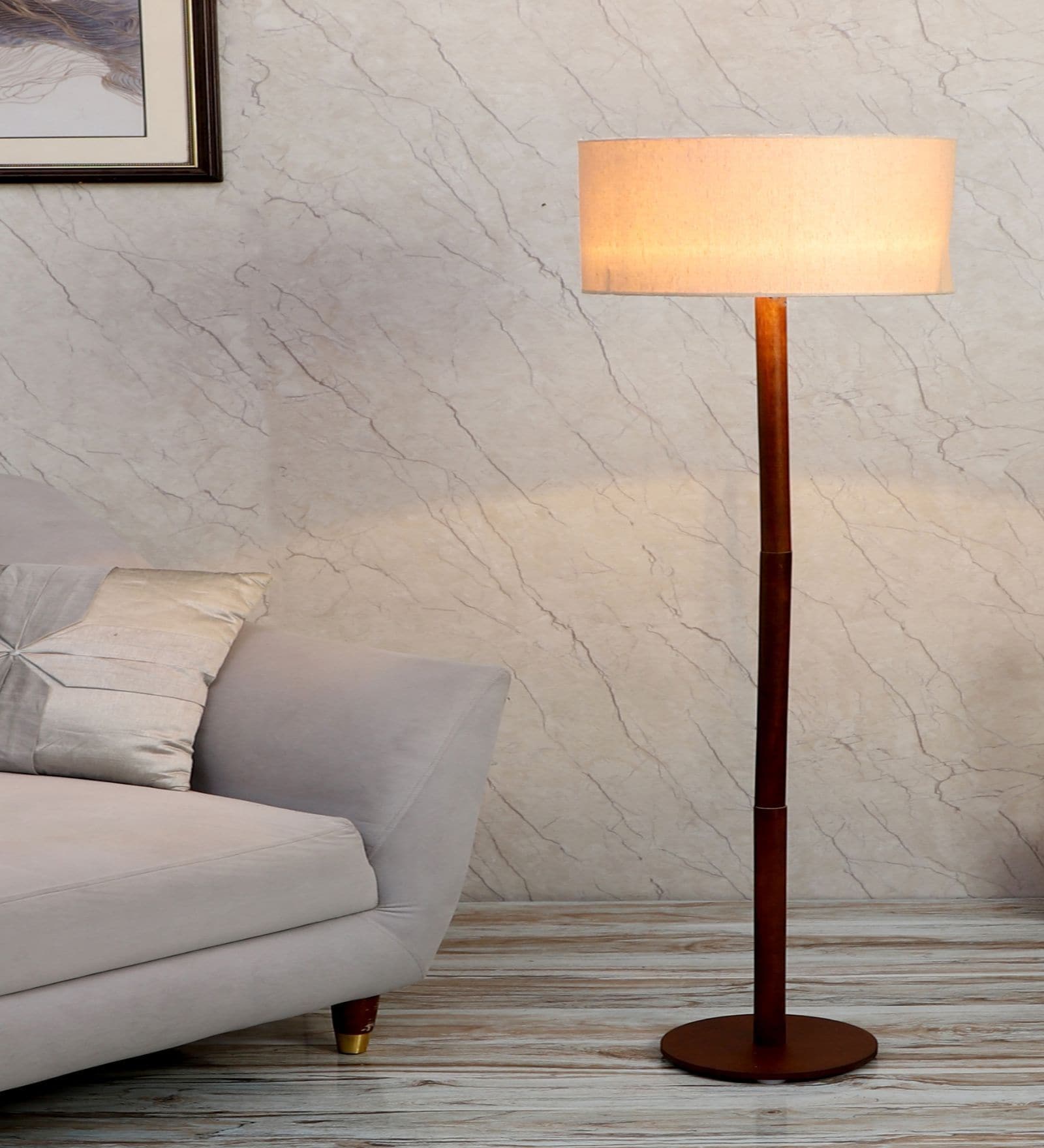 Buy Aeon E Holder Walnut Finish Mango Wood Fold Club Floor Lamp