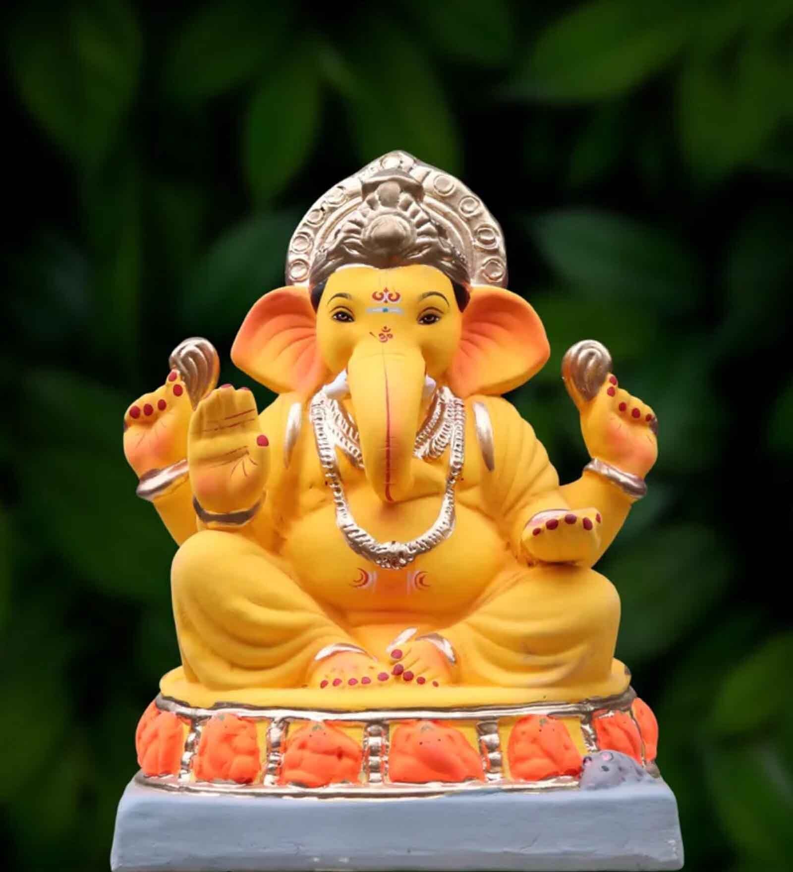 Buy Astavinayak Multicolour Clay 12 Inches Eco Friendly Ganesh Murti At