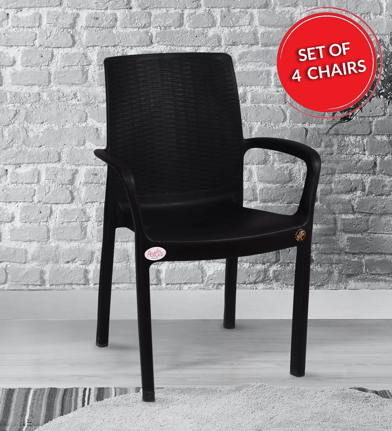 Buy Atlantis Chair Set Of In Black Colour By Petals Furniture