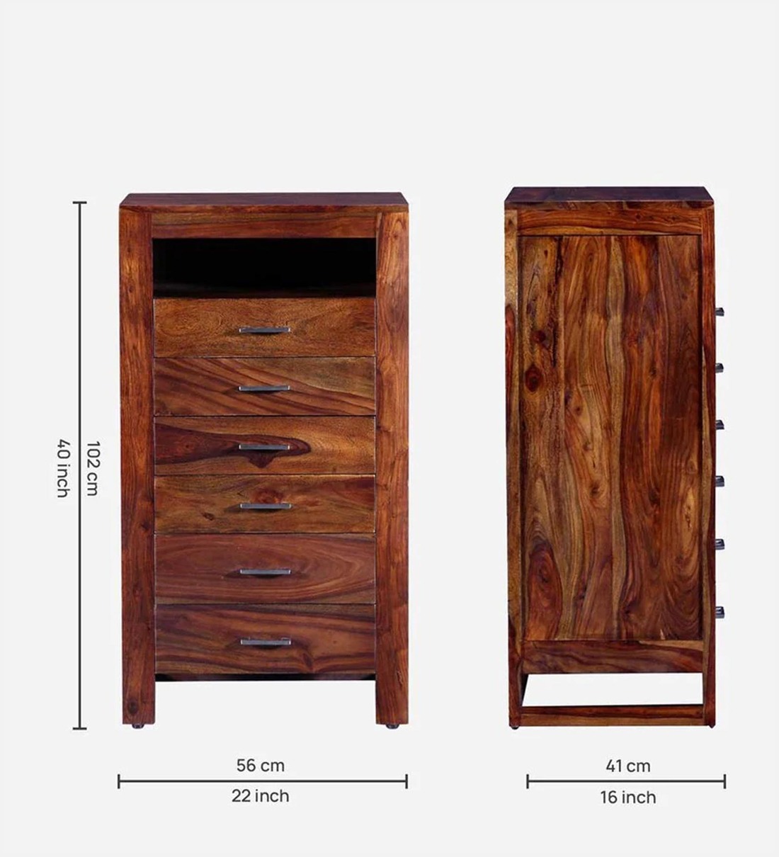 Buy Avian Sheesham Wood Compact Chest Of Drawers In Provincial Teak