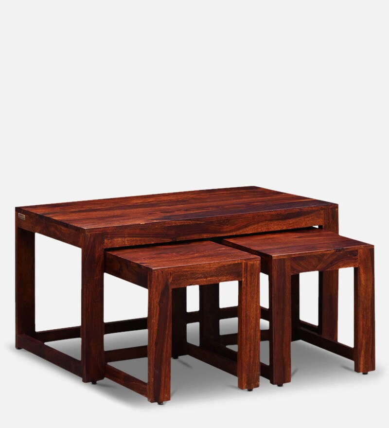 Buy Avian Solid Wood Nesting Coffee Table Set In Honey Oak Finish By