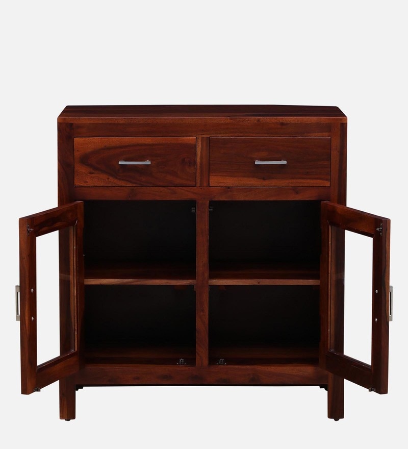 Buy Avian Z Sheesham Wood Crockery Unit In Honey Oak Finish By