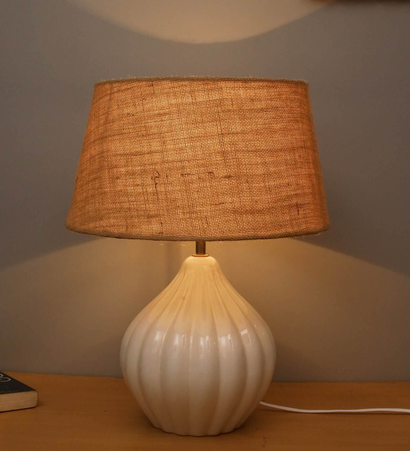 Buy Beige Shade Table Lamp With Ceramic Base By Homesake At 35 OFF By