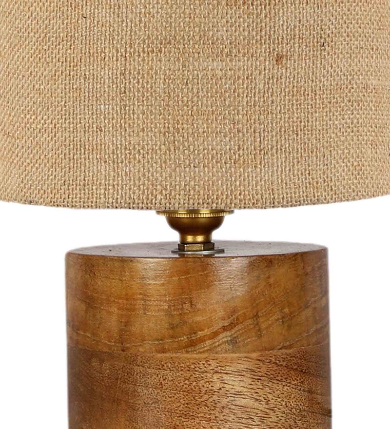 Buy Beige Shade Table Lamp With Wood Base By New Era Online Wood