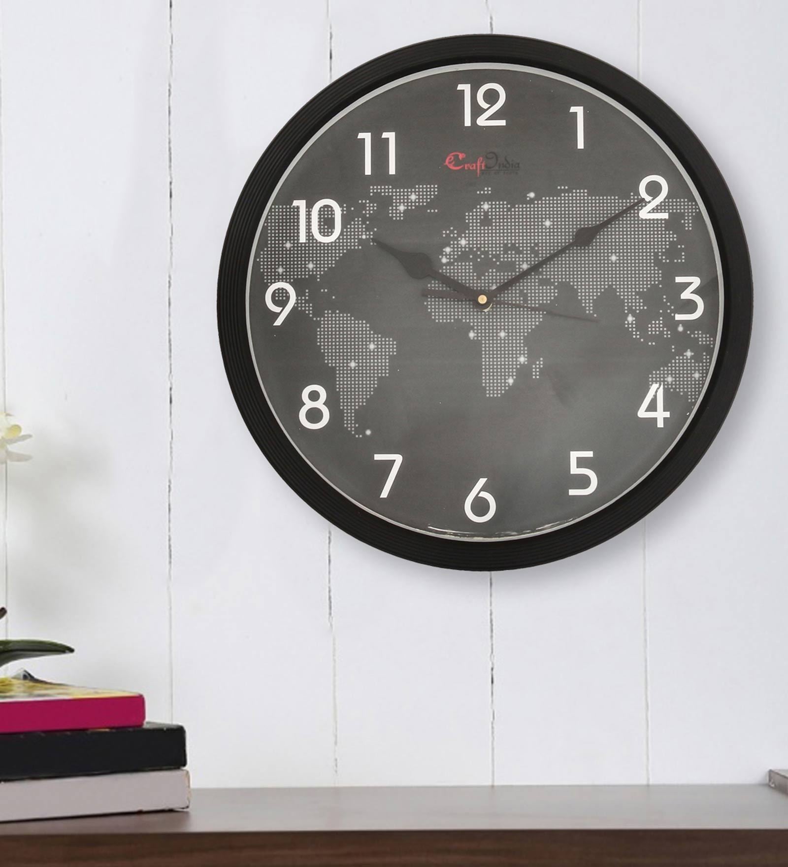 Buy Black Plastic Analog Designer Wall Clock At 7 OFF By ECraftIndia