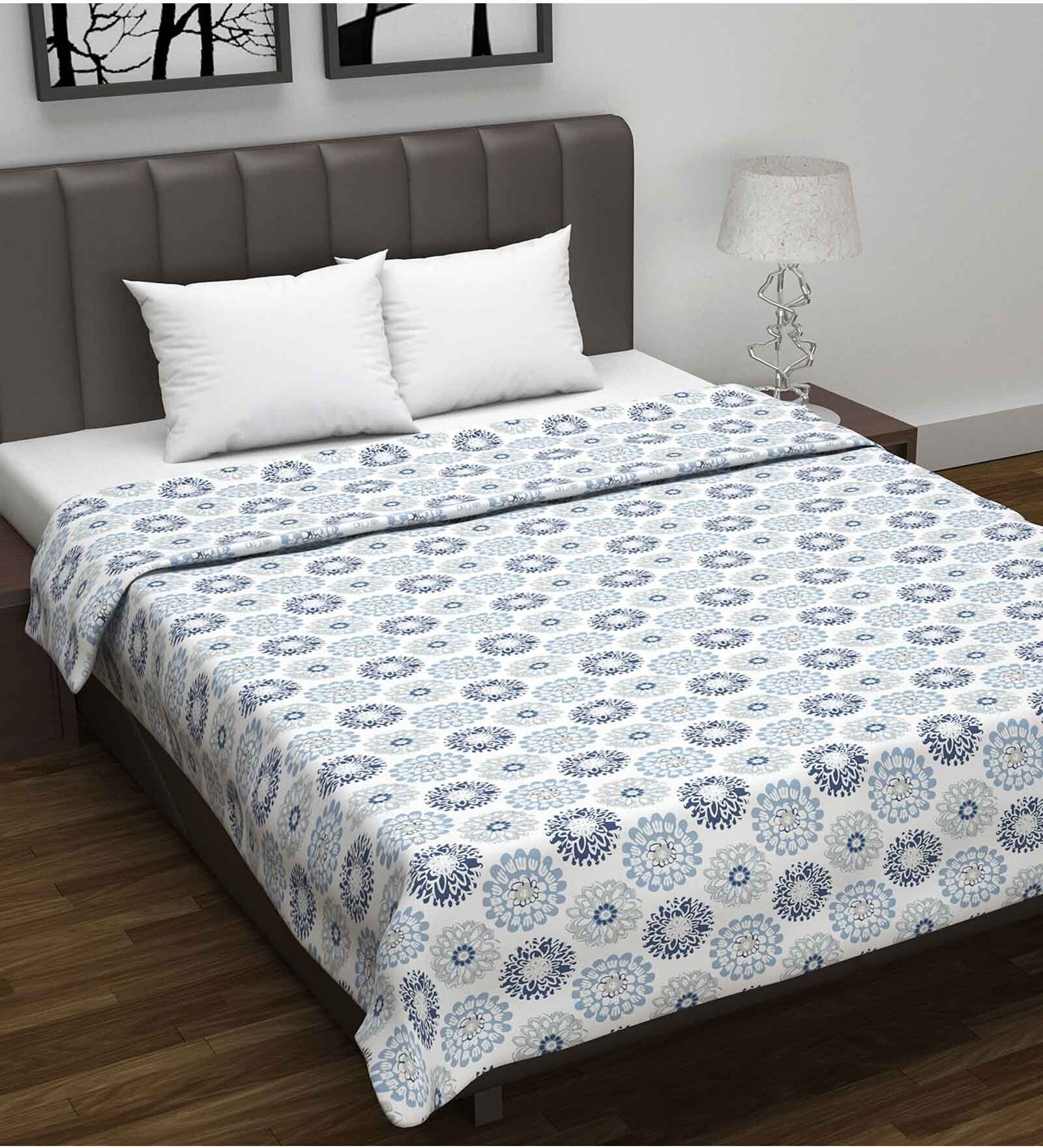 Buy Blue Cotton Patterned Gsm Double Bed Dohar At Off By Divine