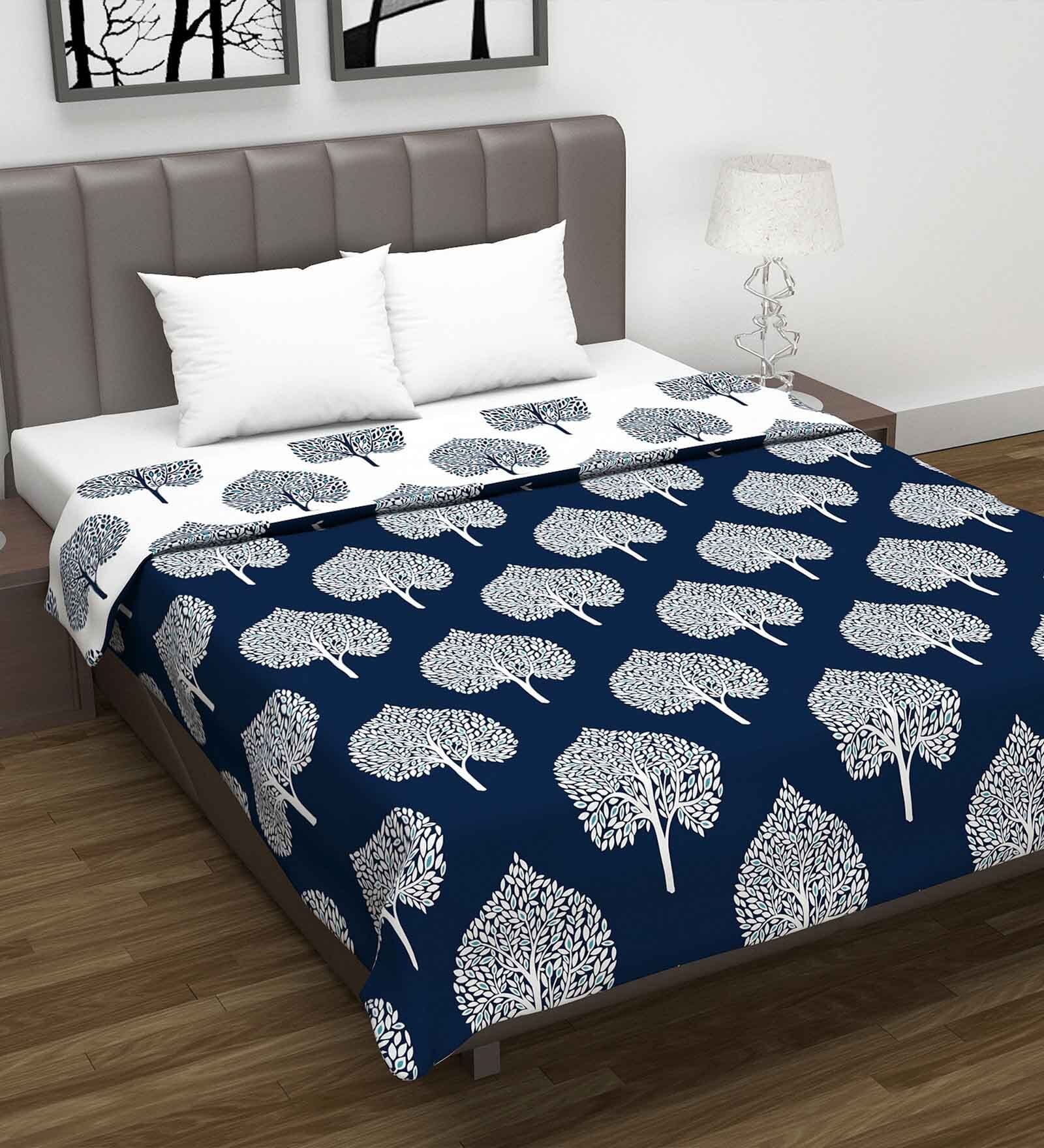 Buy Blue Polyester Patterned Gsm Double Bed Dohar At Off By