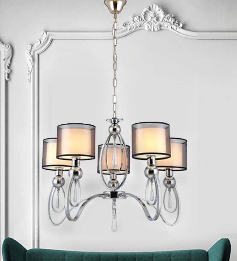 Buy Silver Shade Glass Chandelier By Stello Online Sputnik