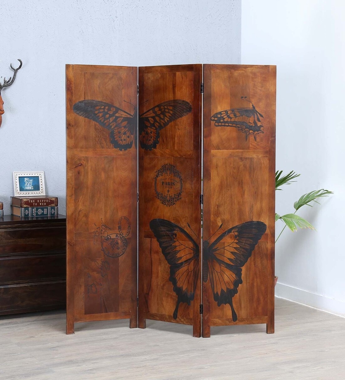 Buy Solid Wood Room Divider In Brown Colour By Artisans Rose Online