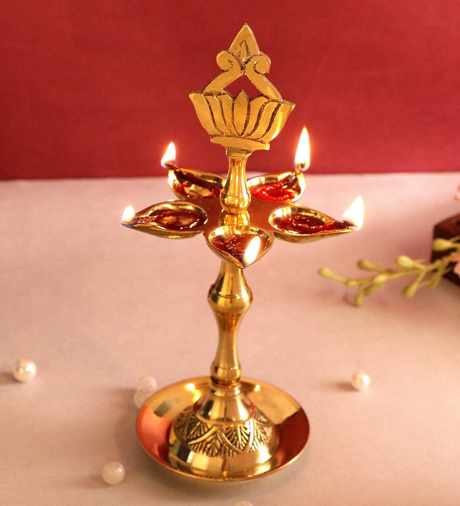 Buy Brass Kamal Masuri Diya Stand Pack Of By Bulkysanta At Off By