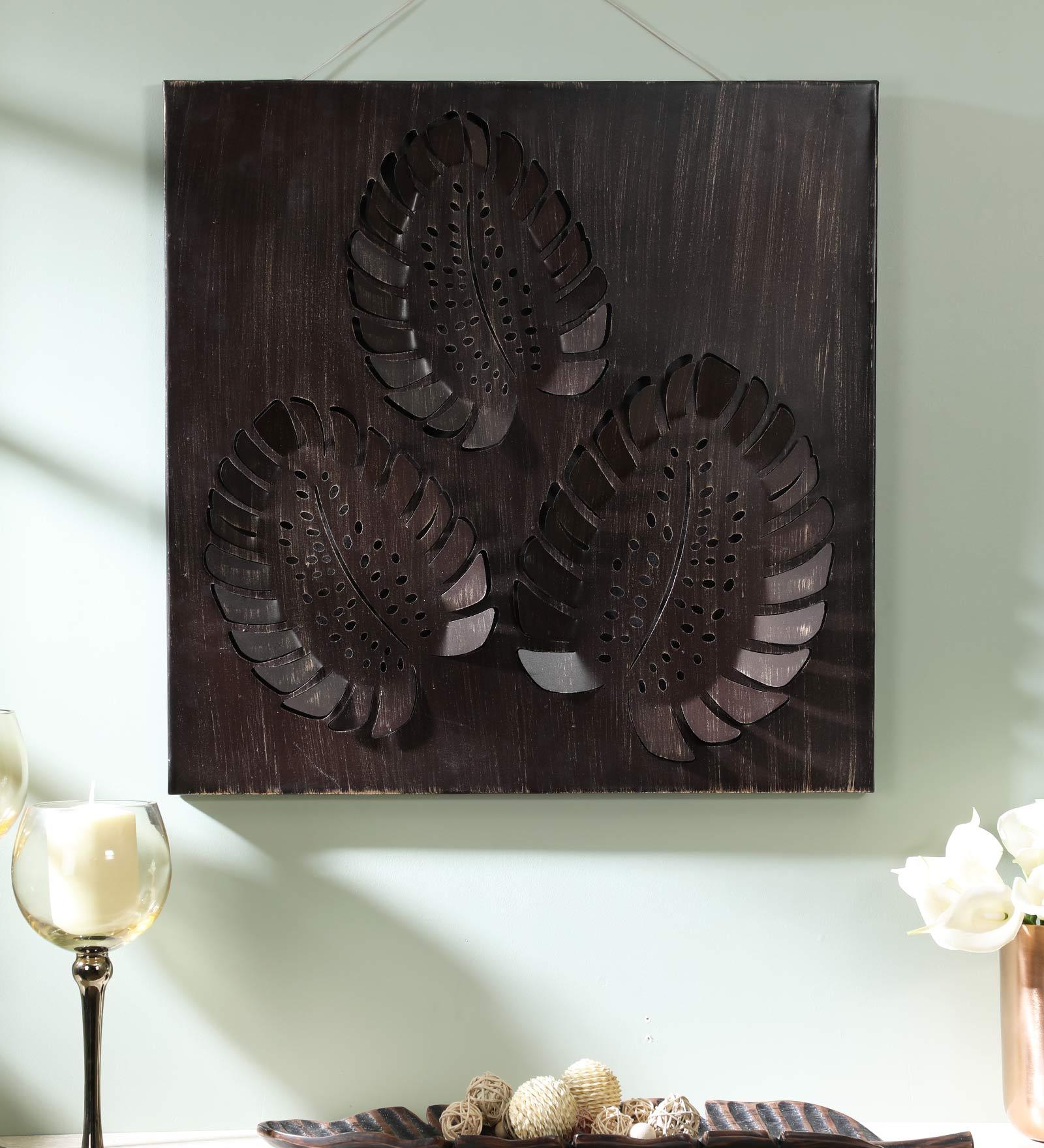 Buy Wrought Iron Leaf Panel Wall Art In Brown By Cocovey At Off By