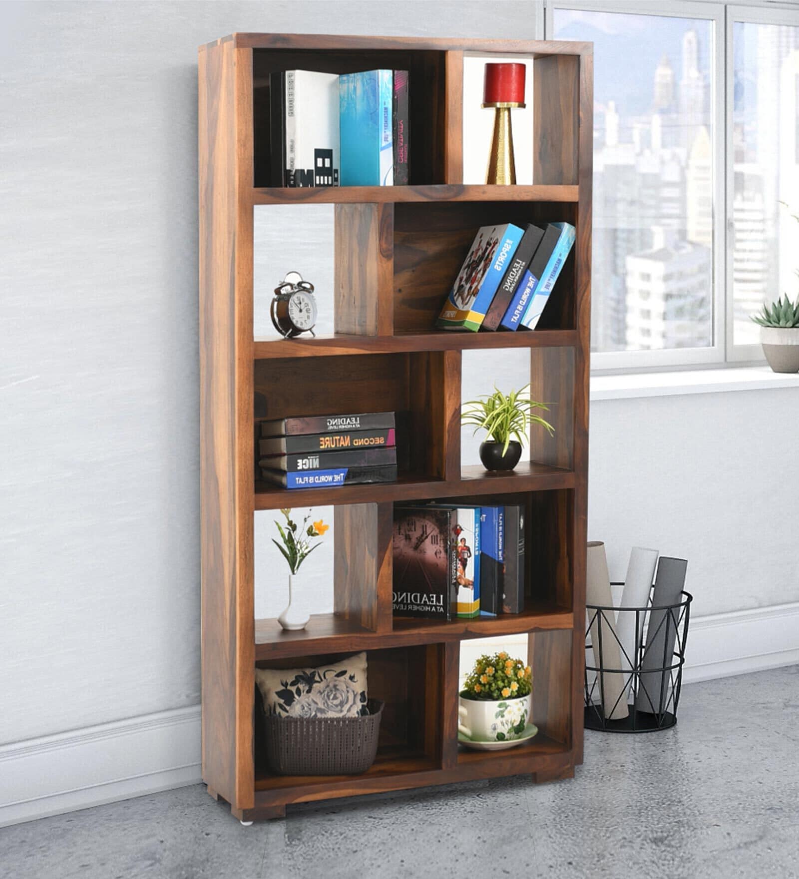 Buy Chola Sheesham Wood Bookshelf In Brown Colour At 53 OFF By