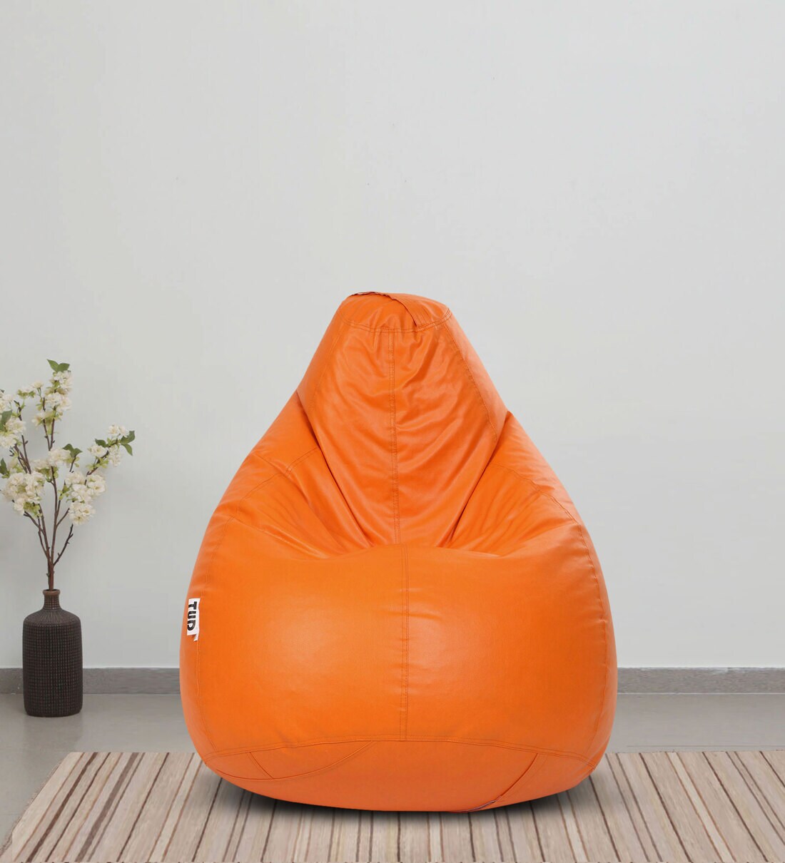 Buy Classic Xxxl Leatherette Bean Bag Cover In Orange Colour At Off