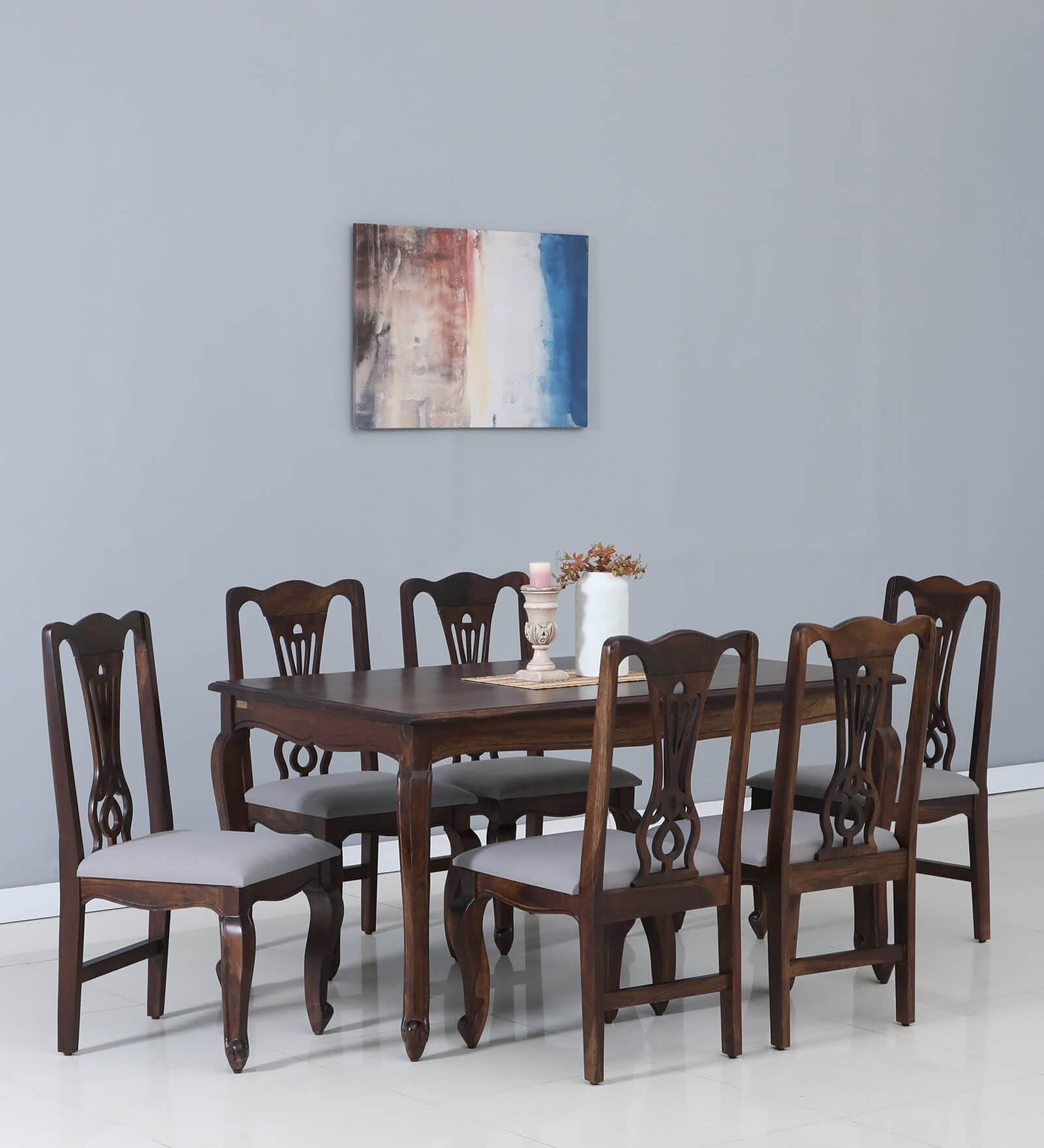 Buy Clifford Sheesham Wood 6 Seater Dining Set In Scratch Resistant