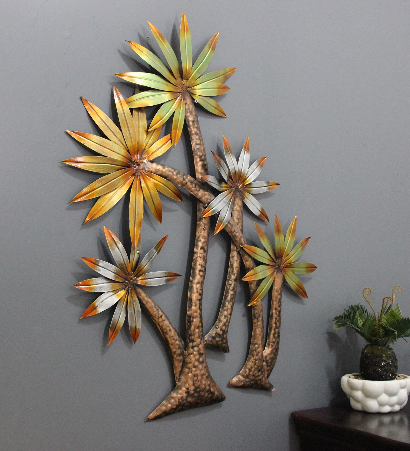 Buy Iron Decorative Tree Wall Art In Gold By Malik Design At 19 OFF By