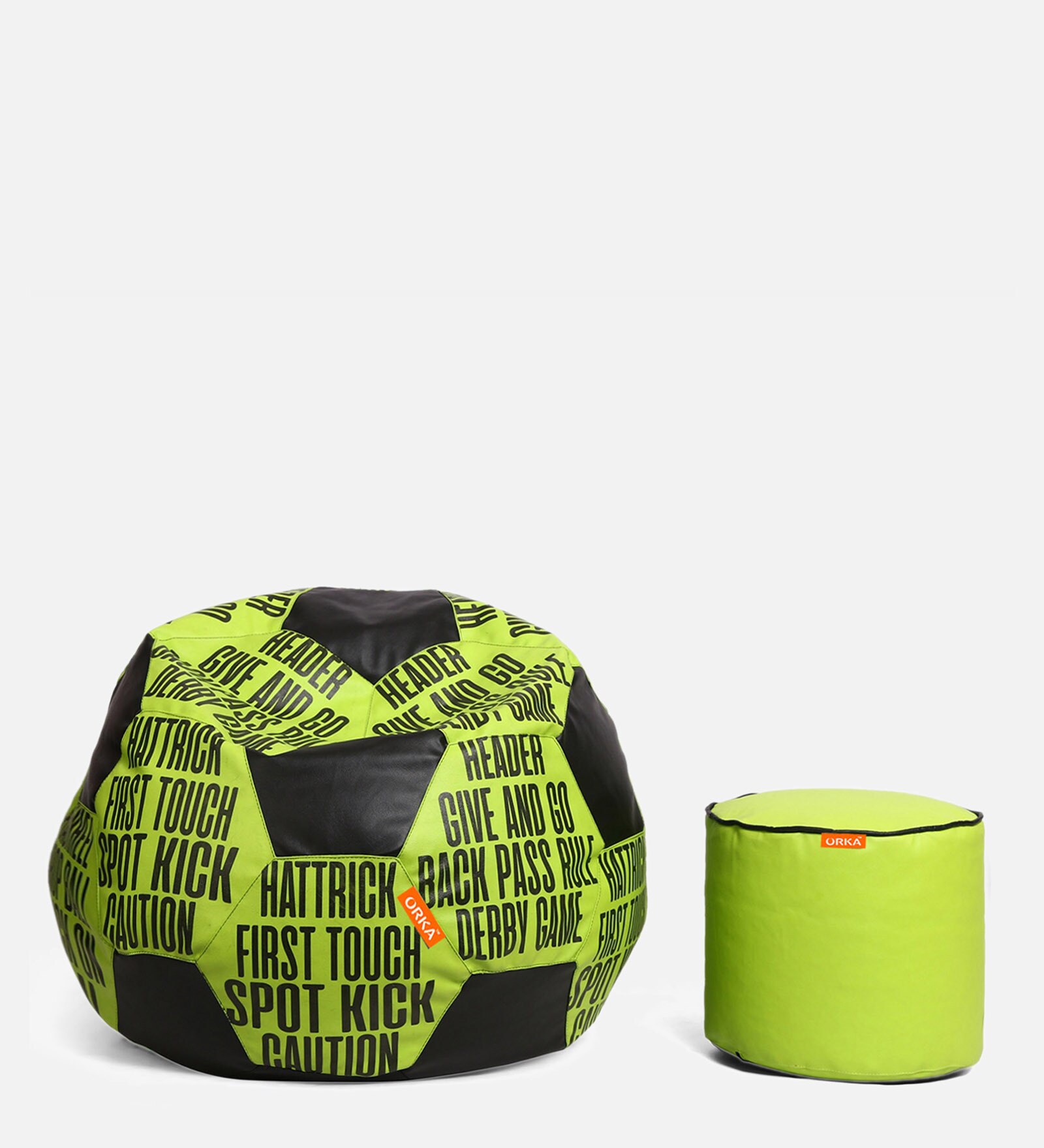 Buy Combo Digital Printed 3XL Bean Bag Pouffe With Beans In Green