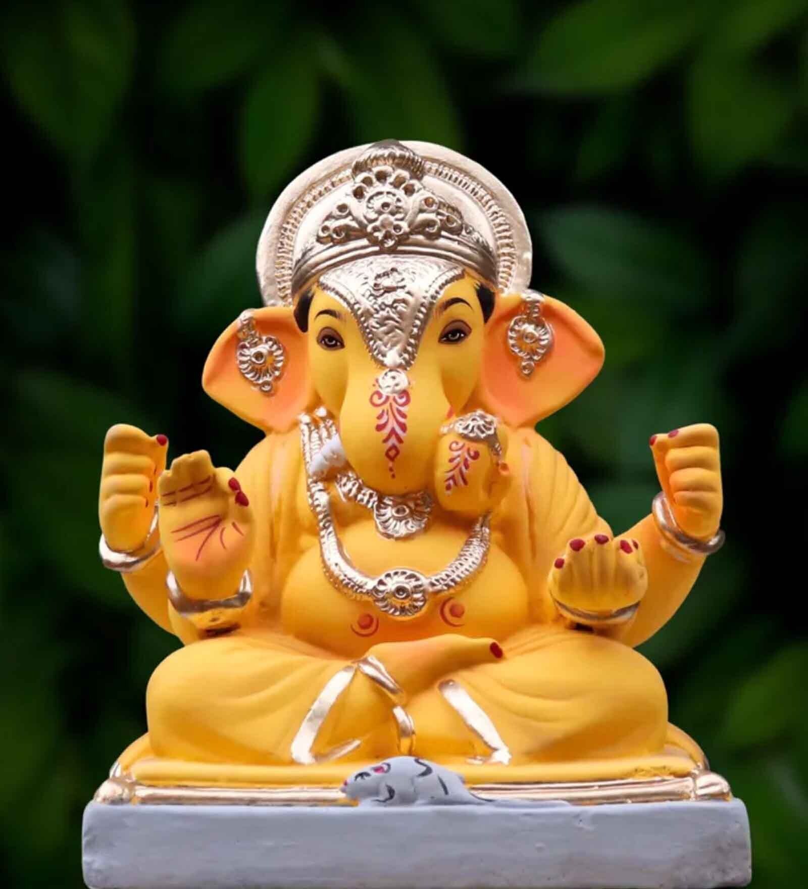 Buy Dagadusheth Multicolour Clay 12 Inches Eco Friendly Ganesh Murti At