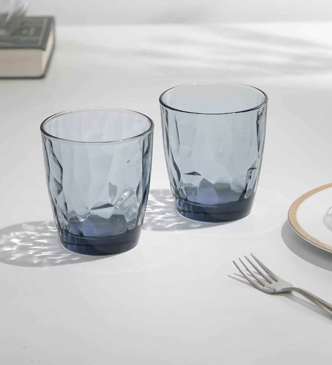 Buy Diamond Ml Blue Glass Set Of Everyday Glasses At Off By