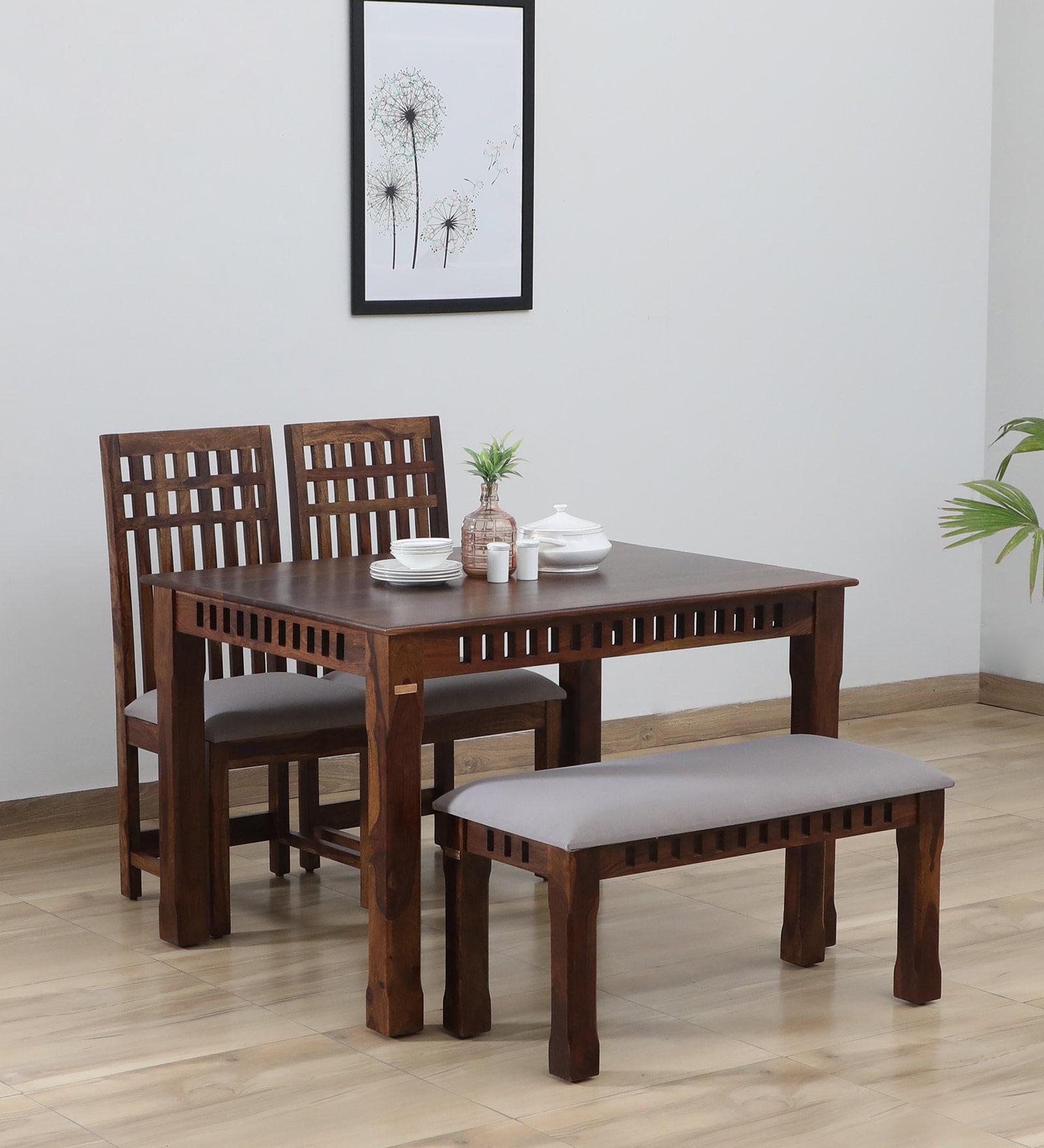 Buy Drusilla Sheesham Wood Seater Dining Set In Scratch Resistant