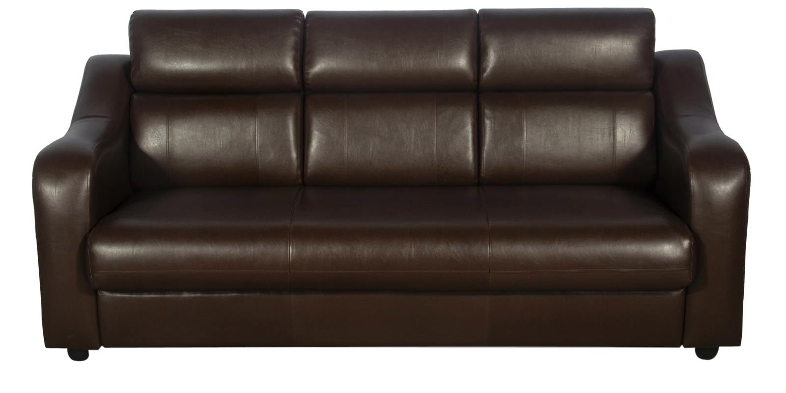 Buy Elite Three Seater Sofa In Burgundy Leatherette By Godrej Interio