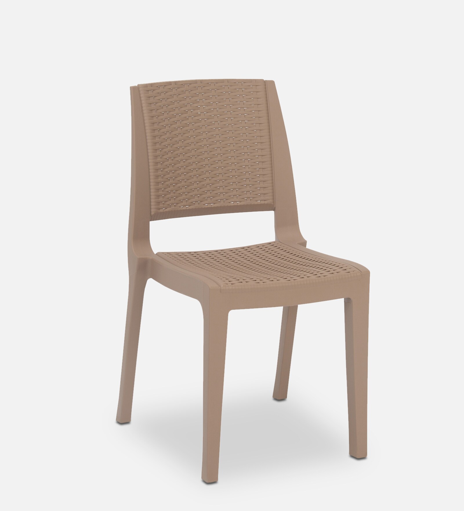 Buy Enamora Plastic Chair In Rattan Dark Beige Colour Set Of 2 At 7