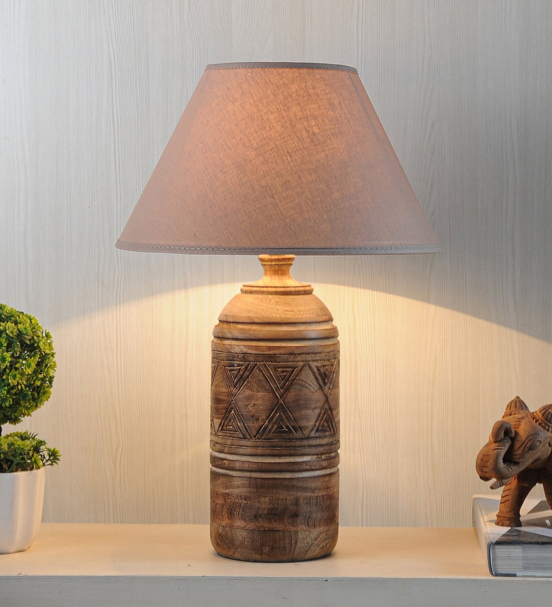 Buy Fellida Beige Shade Table Lamp With Cotton Base At 25 OFF By