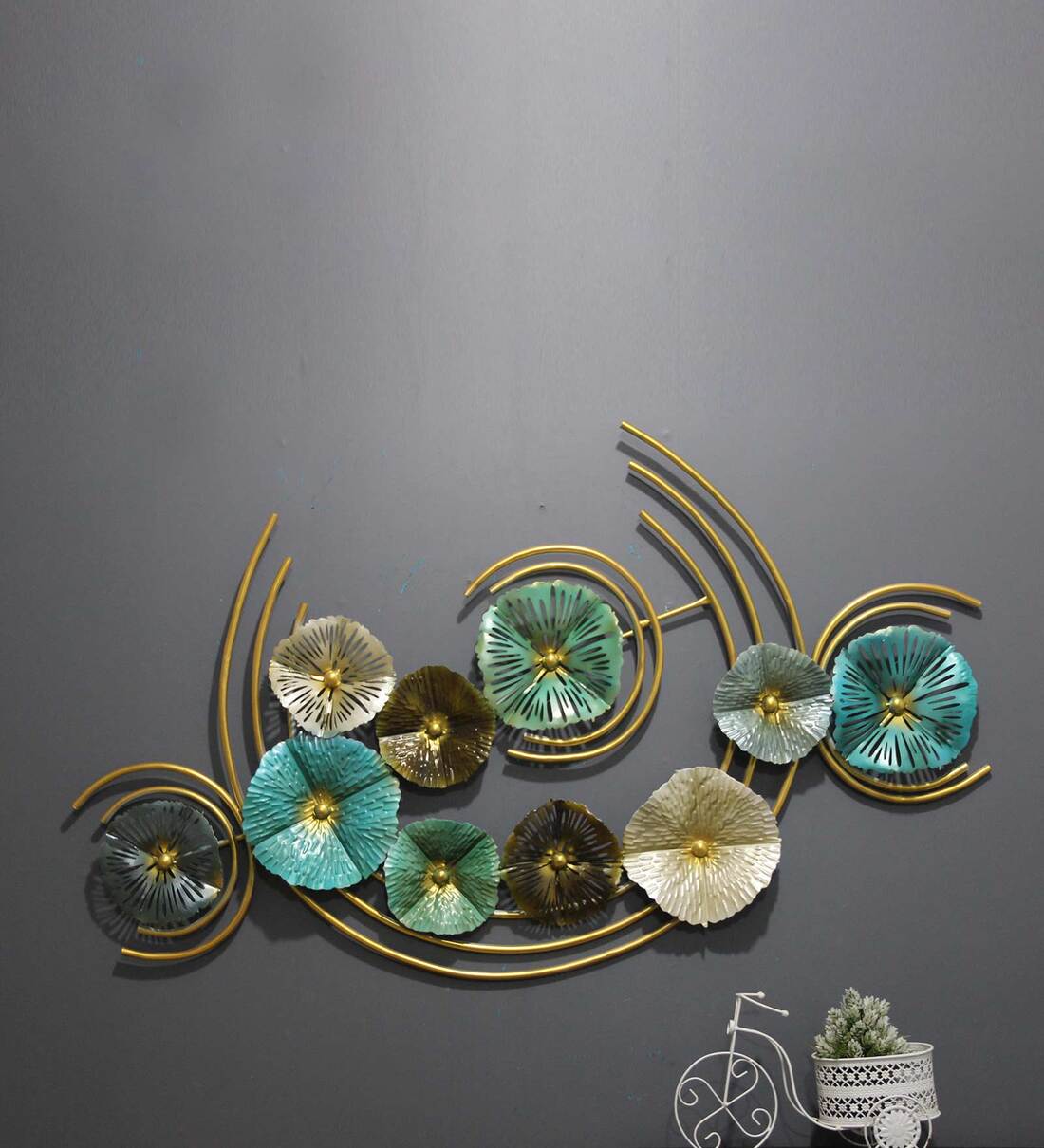 Buy Iron Leaf Panel Metal Wall Art In Gold At Off By Malik Design