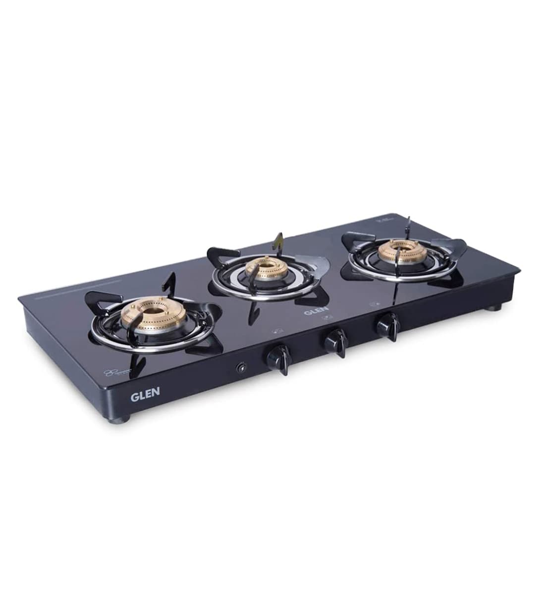 Buy Glen 1033 GT 3 Burner Gas Stove With Brass Burner In Black Colour