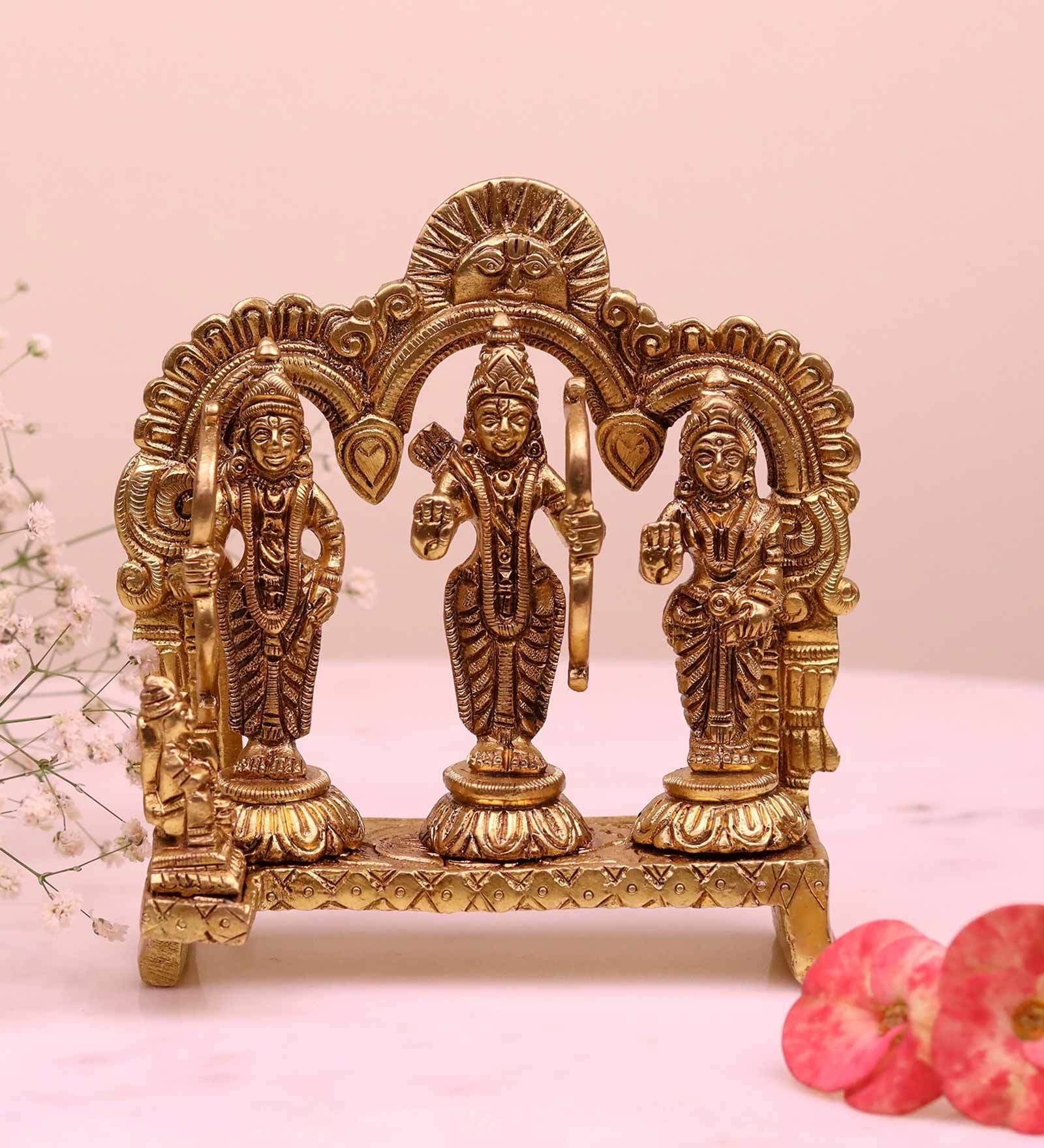 Buy Gold Brass Ram Darbar Lord Ram Lord Laxman Devi Sita Lord