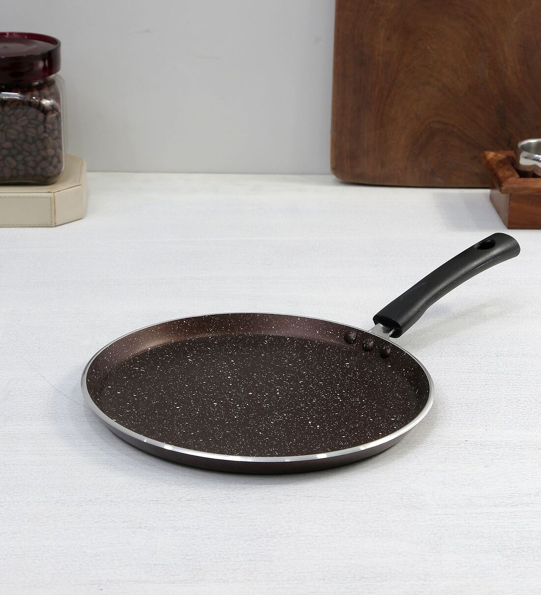 Buy Wine Aluminium 4Mm Non Stick Dosa Tawa With Handle At 40 OFF By