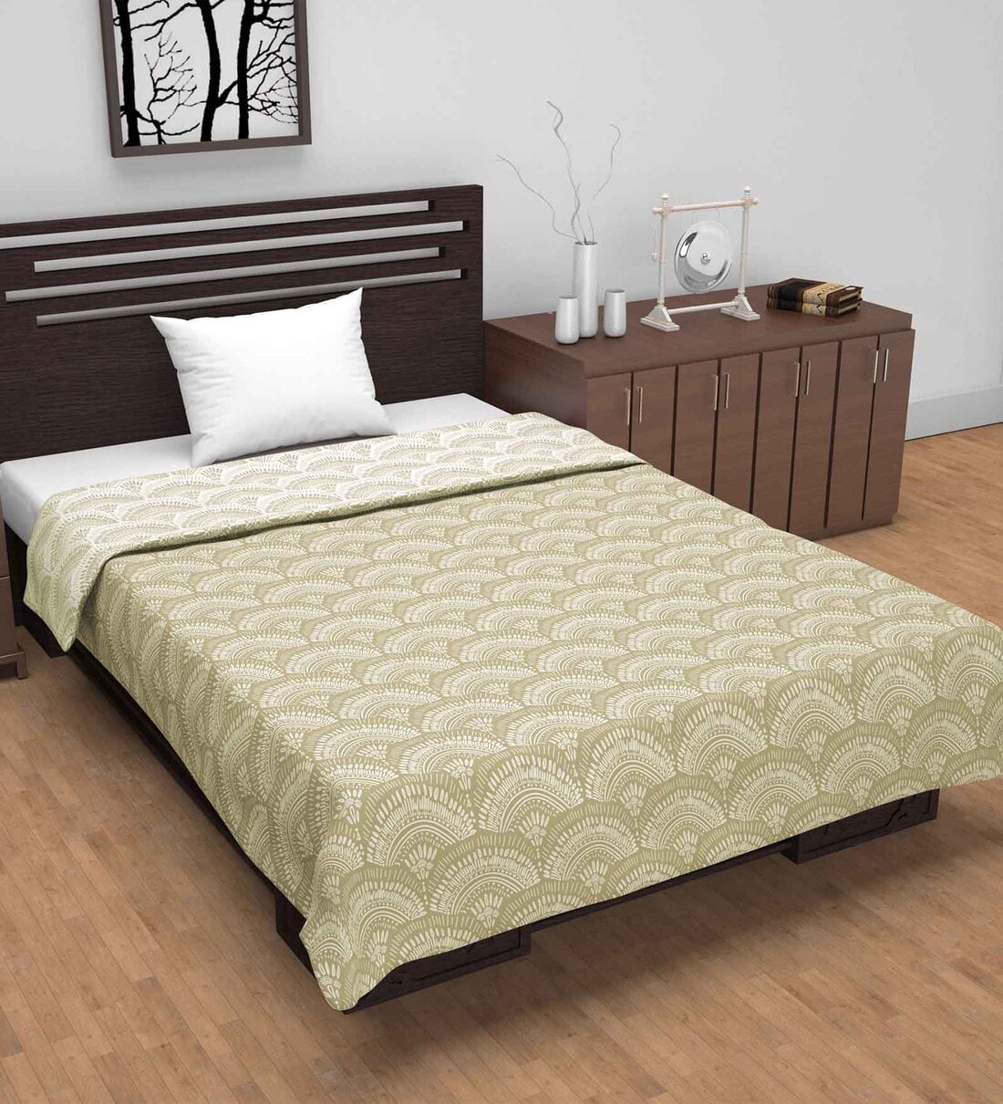 Buy Green Polyester Patterned 120 GSM Single Bed Dohar At 67 OFF By