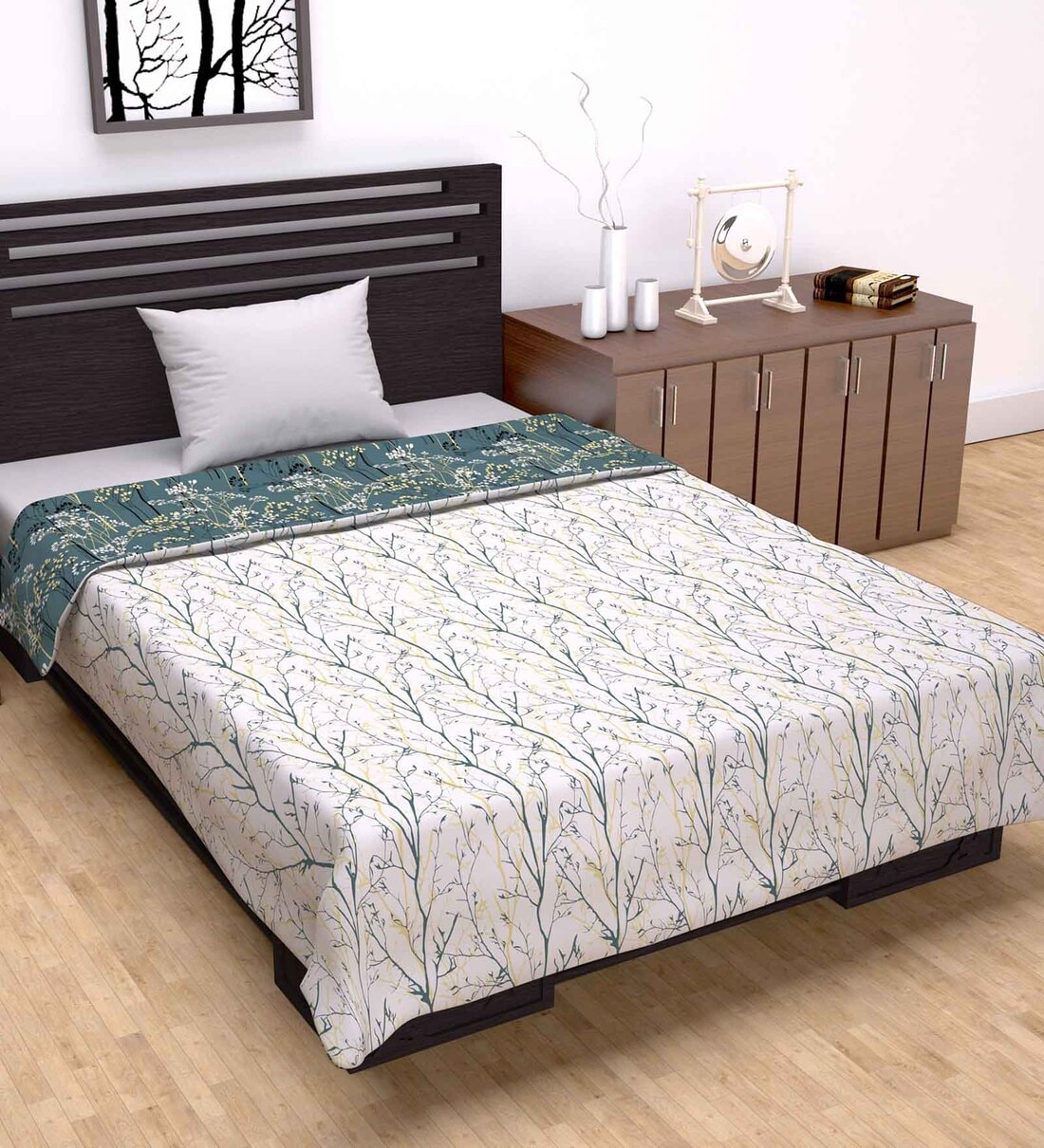 Buy Grey Polyester Patterned Gsm Single Bed Dohar At Off By