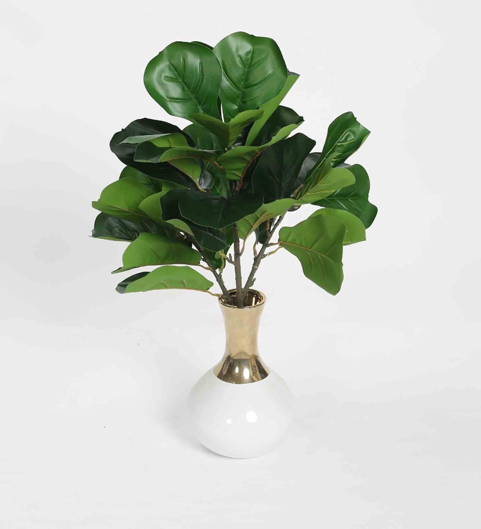 Buy Polyester Green Fiddle Leaf Without Pot Artificial Plants At 40