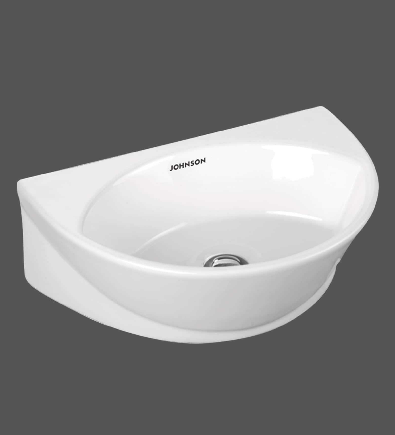 Buy U Shape Ceramic White Wall Mounted Wash Basin L 18 W 15 H 8