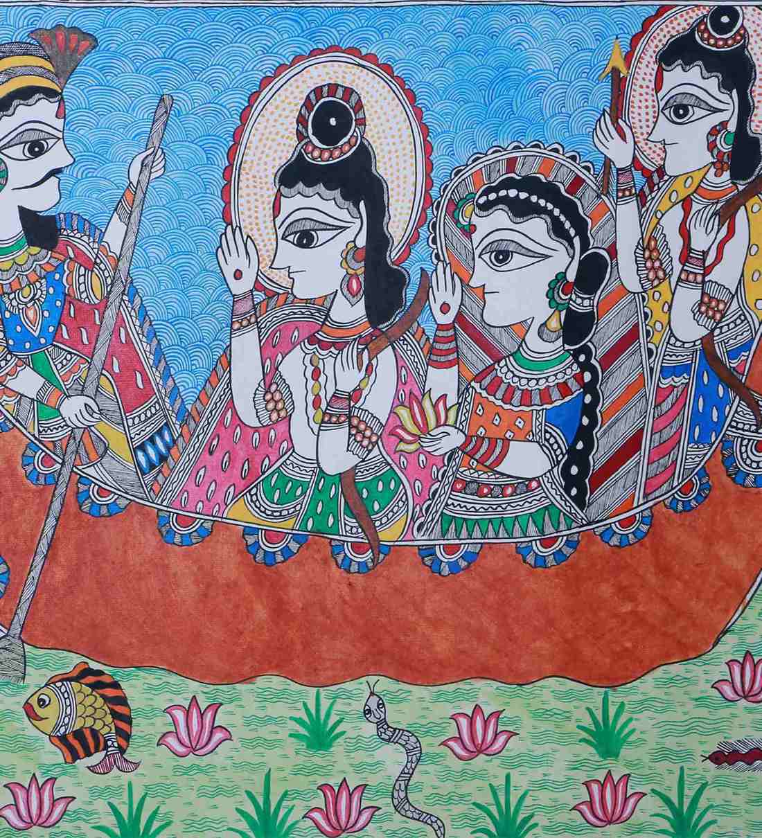 Buy Handmade Paper X X Madhubani Mithila Painting Of Lord Ram