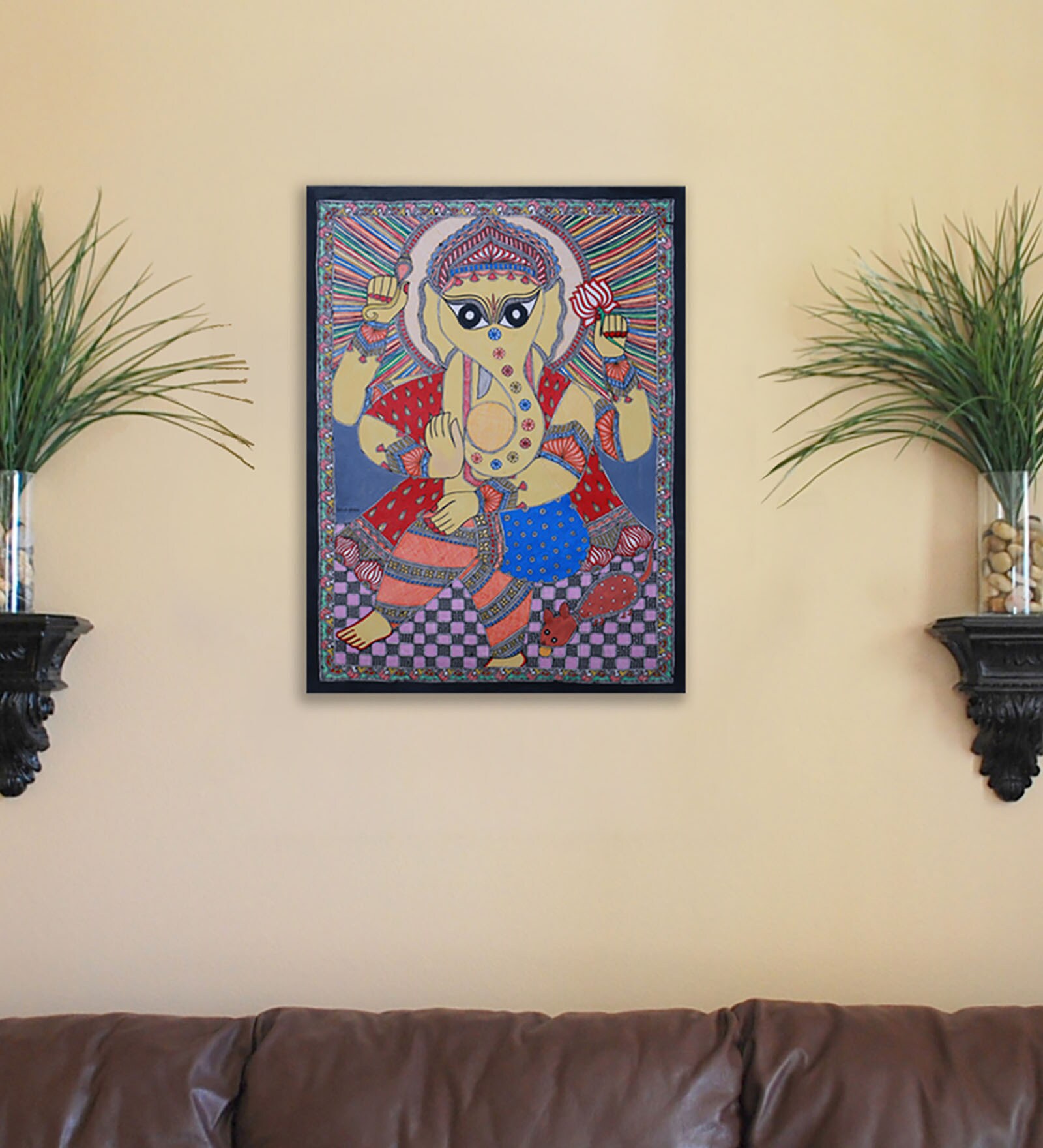 Buy Handmade Paper X X Madhubani Mithila Painting Of Lord Ganesha