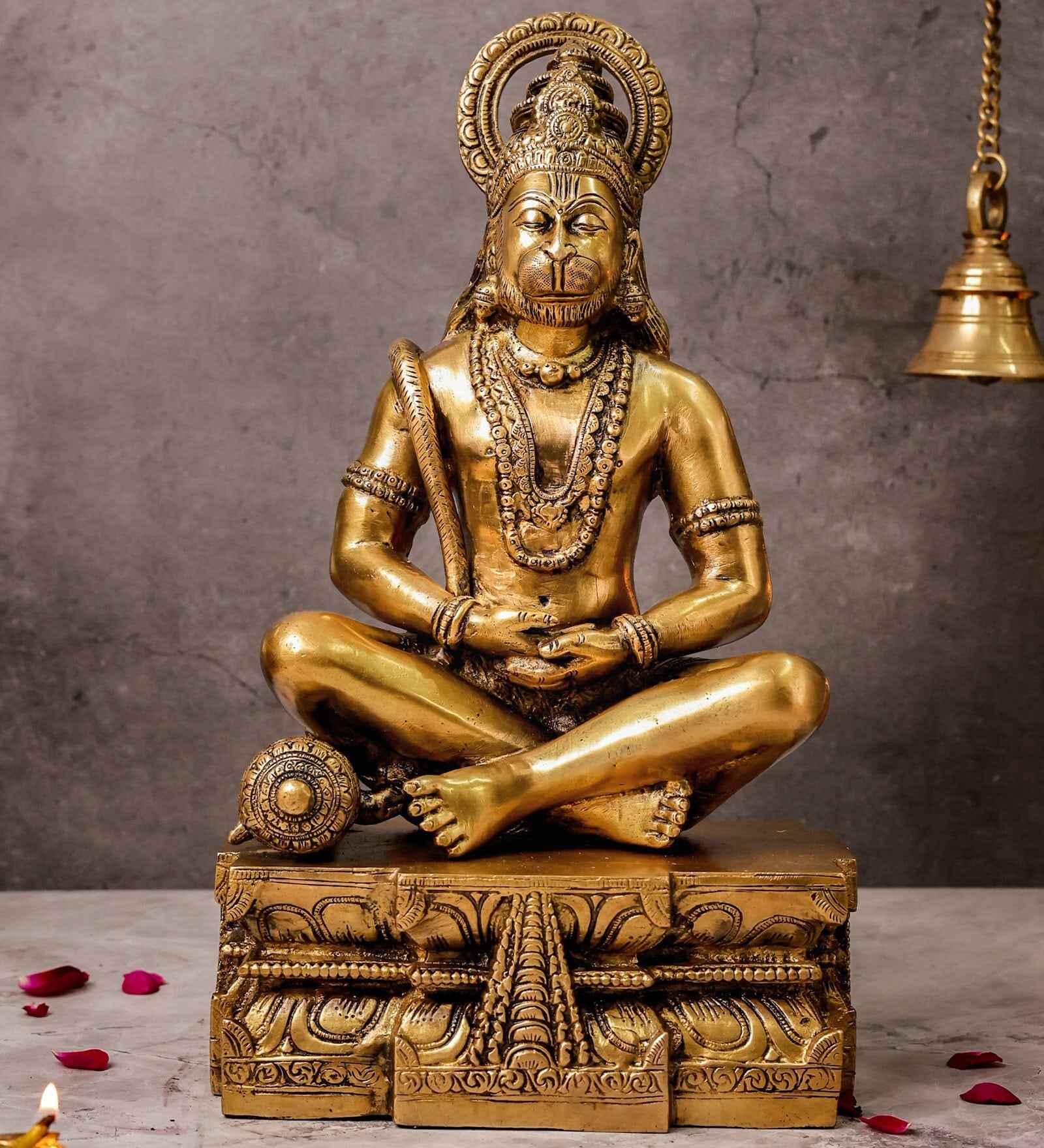 Buy Hanman Meditating Large Brass Religious Idol By The Advitya At 41