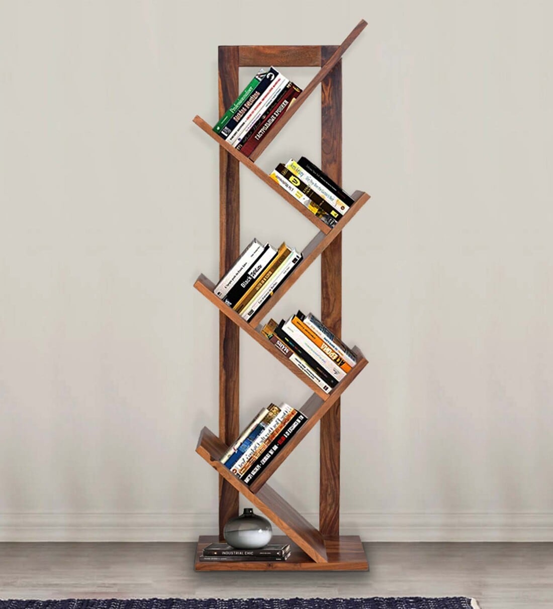 Buy Hopkins Sheesham Wood Book Shelf In Sheesham Wood Finish At Off