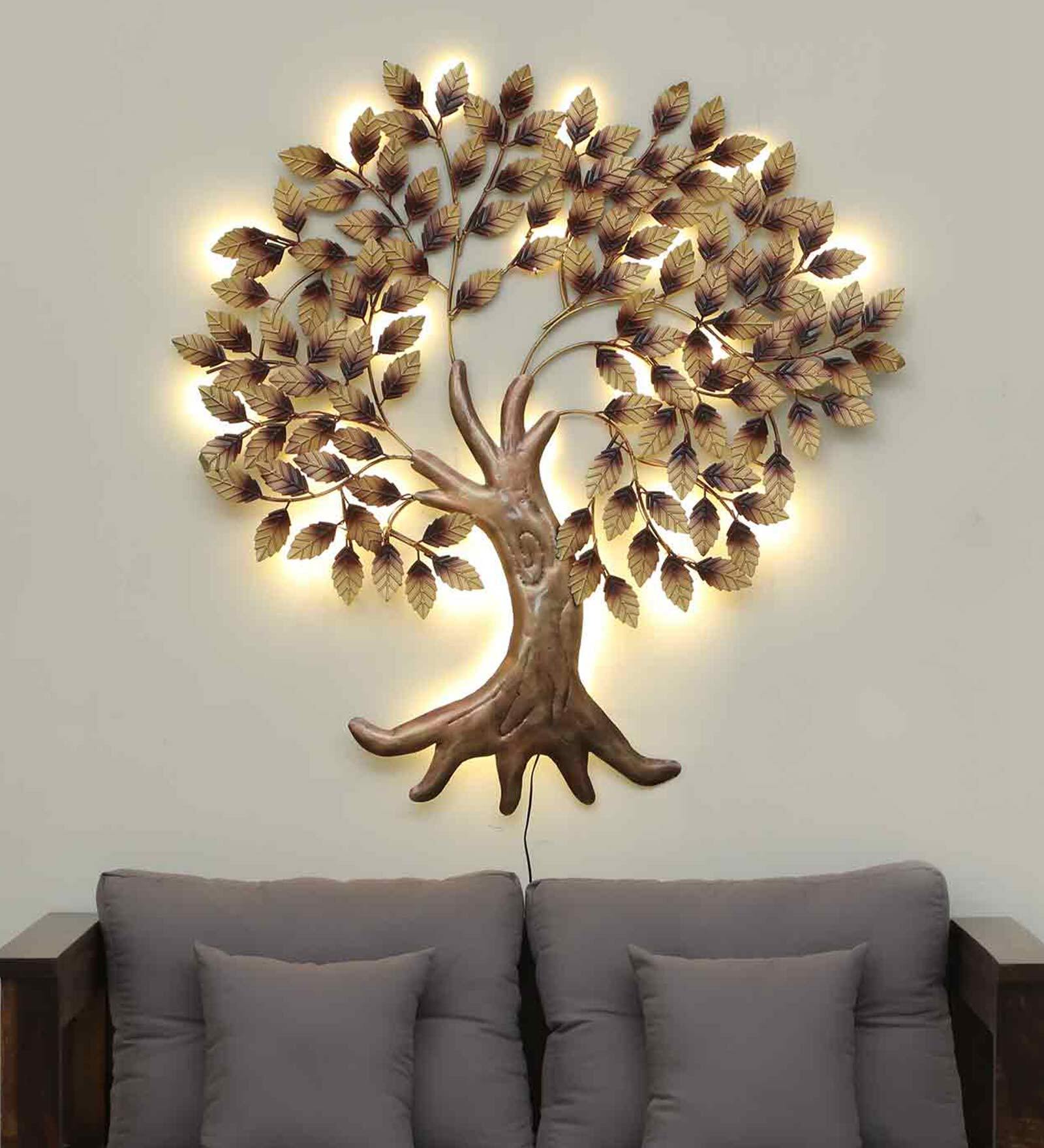 Buy Iron Tree Metal Wall Art With Led At Off By Decocraft Pepperfry