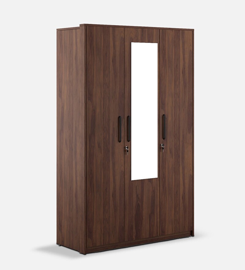 Buy Kosmo Value 3 Door Wardrobe In Sheesham Woodpore Finish By