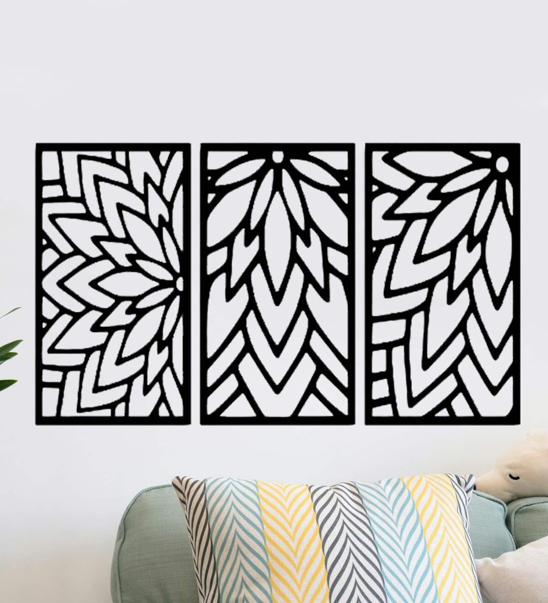 Buy Iron Leaf Panel Wall Art In Black By WallCentre At 40 OFF By