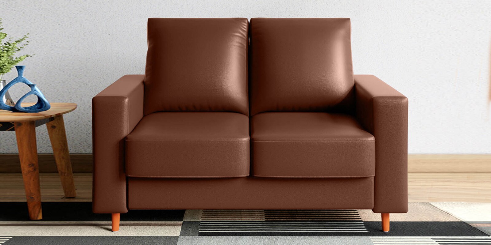 Buy Lumos Leatherette Seater Sofa In Coffee Brown Colour At Off By