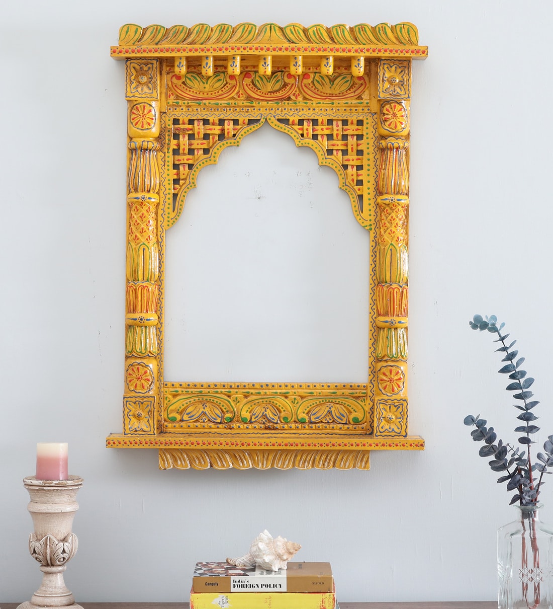 Buy Yellow Mango Wood Jharokha At Off By B K Exports Pepperfry