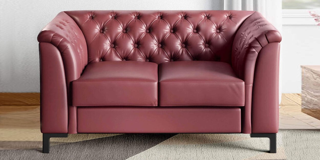 Buy Majesta Leather 2 Seater Sofa In Cherry Colour At 16 OFF By Godrej