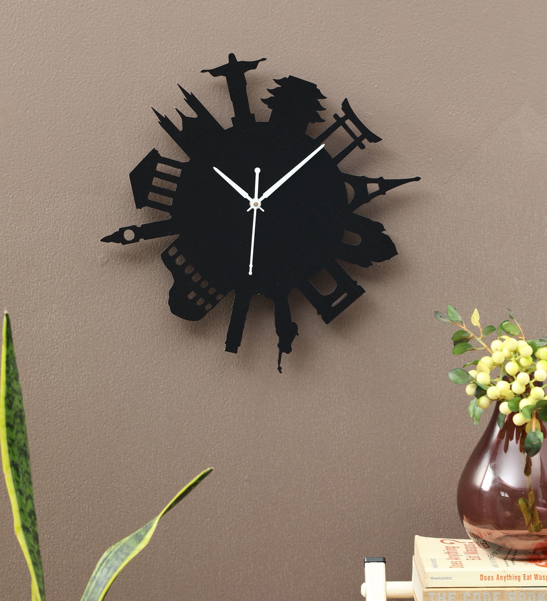 Buy MDF And Acrylic Analog Monuments Wall Clock By Tangy Oak Online