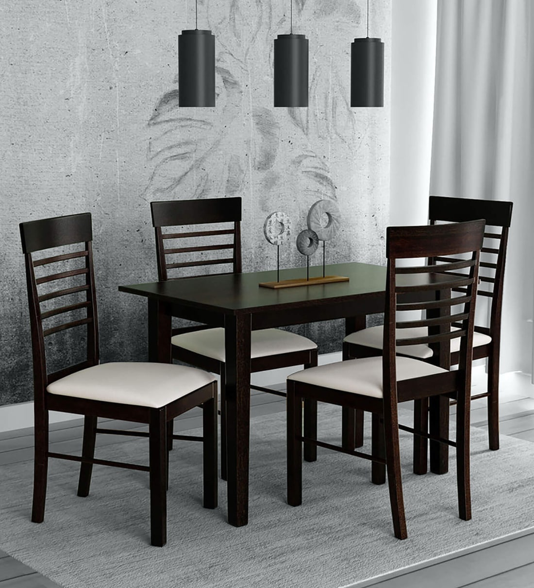 Buy Moe 4 Seater Dining Set In Wenge Finish By Mintwud Online Modern