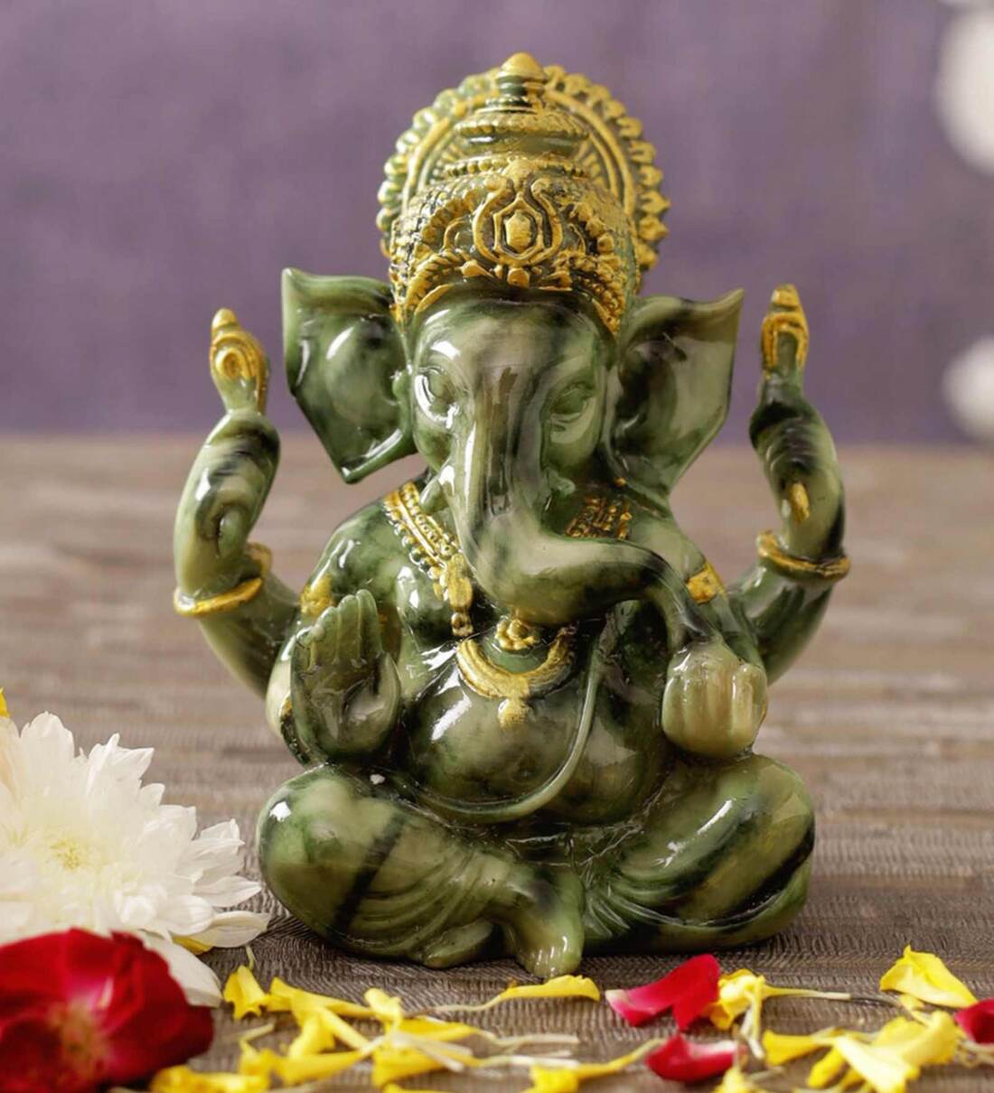 Buy Multicolour Polyresin 5 1 Inches Ganesha Idol Statue By Tied