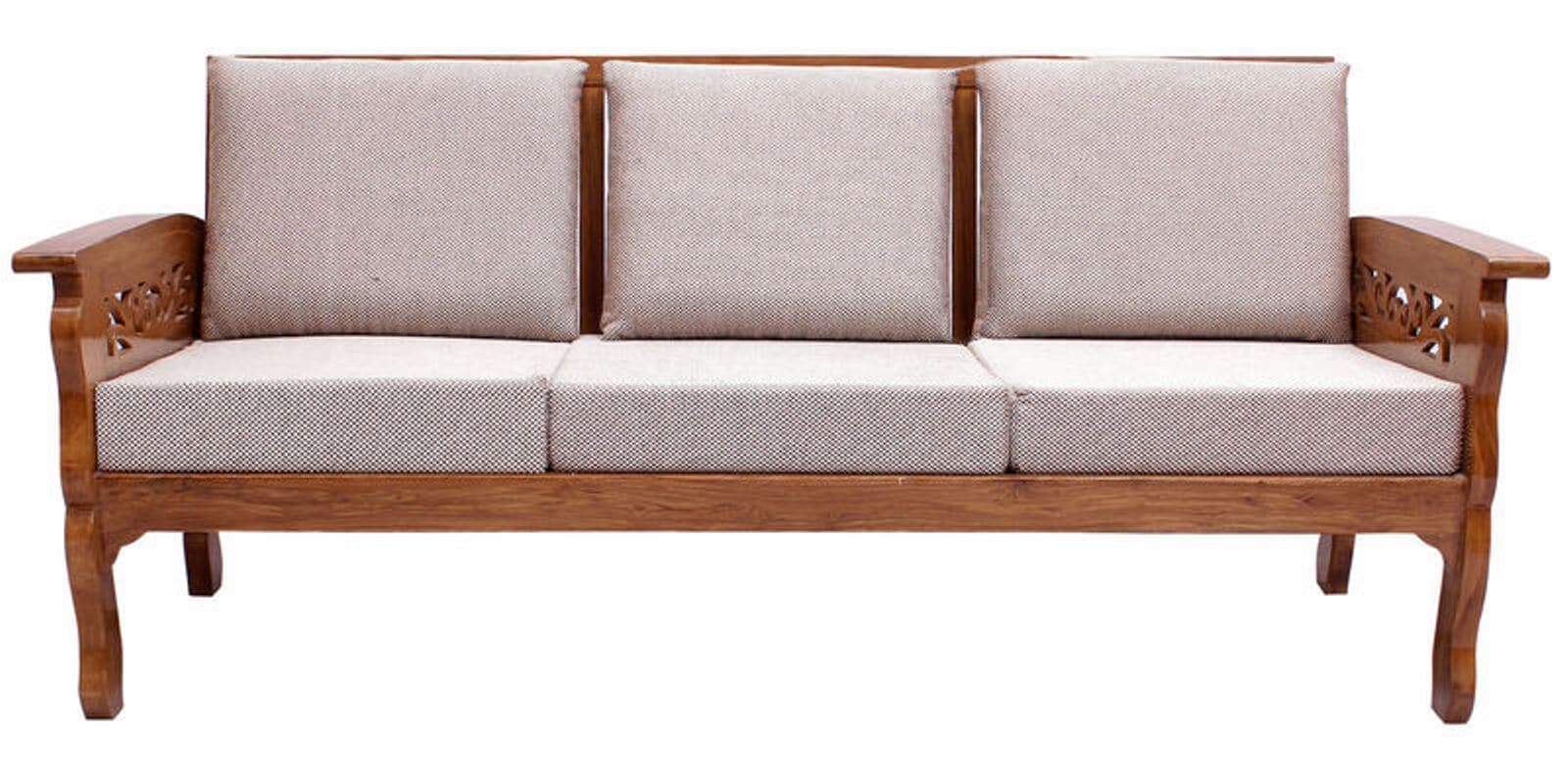 Buy Amherst Teak Wood Three Seater Sofa In Natural Teak Finish By