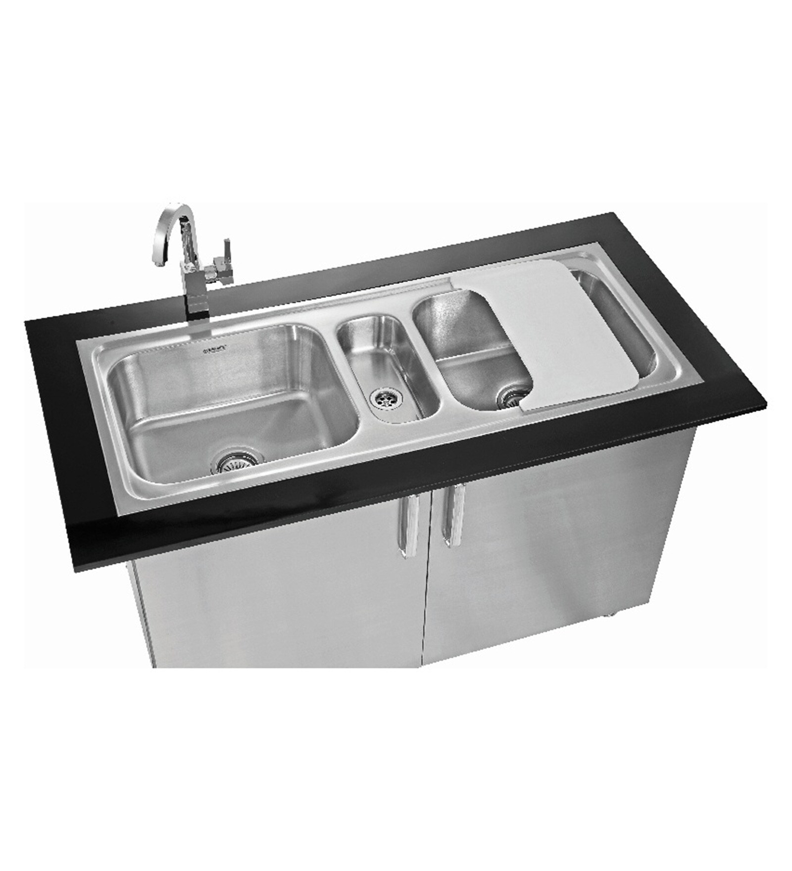 Buy Neelkanth Compact Iii Matt Stainless Steel Triple Bowl Kitchen Sink