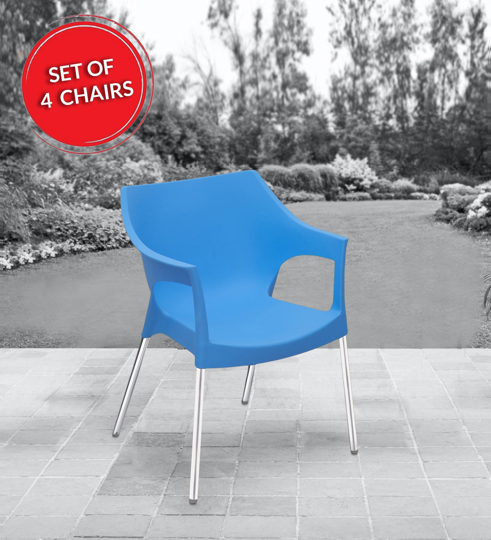 Buy NS10SS Plastic Chair In Blue Colour Set Of 4 At 9 OFF By Nilkamal